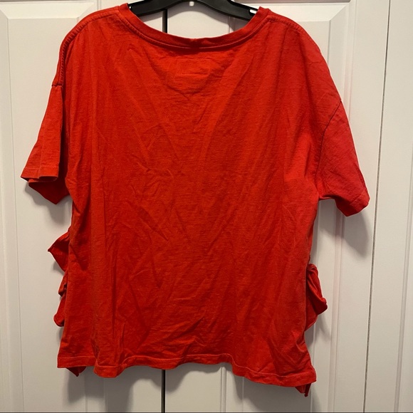 EUC! Current/Elliot Tee Bright Coral Color, flutter details at the sides size M - Picture 9 of 9